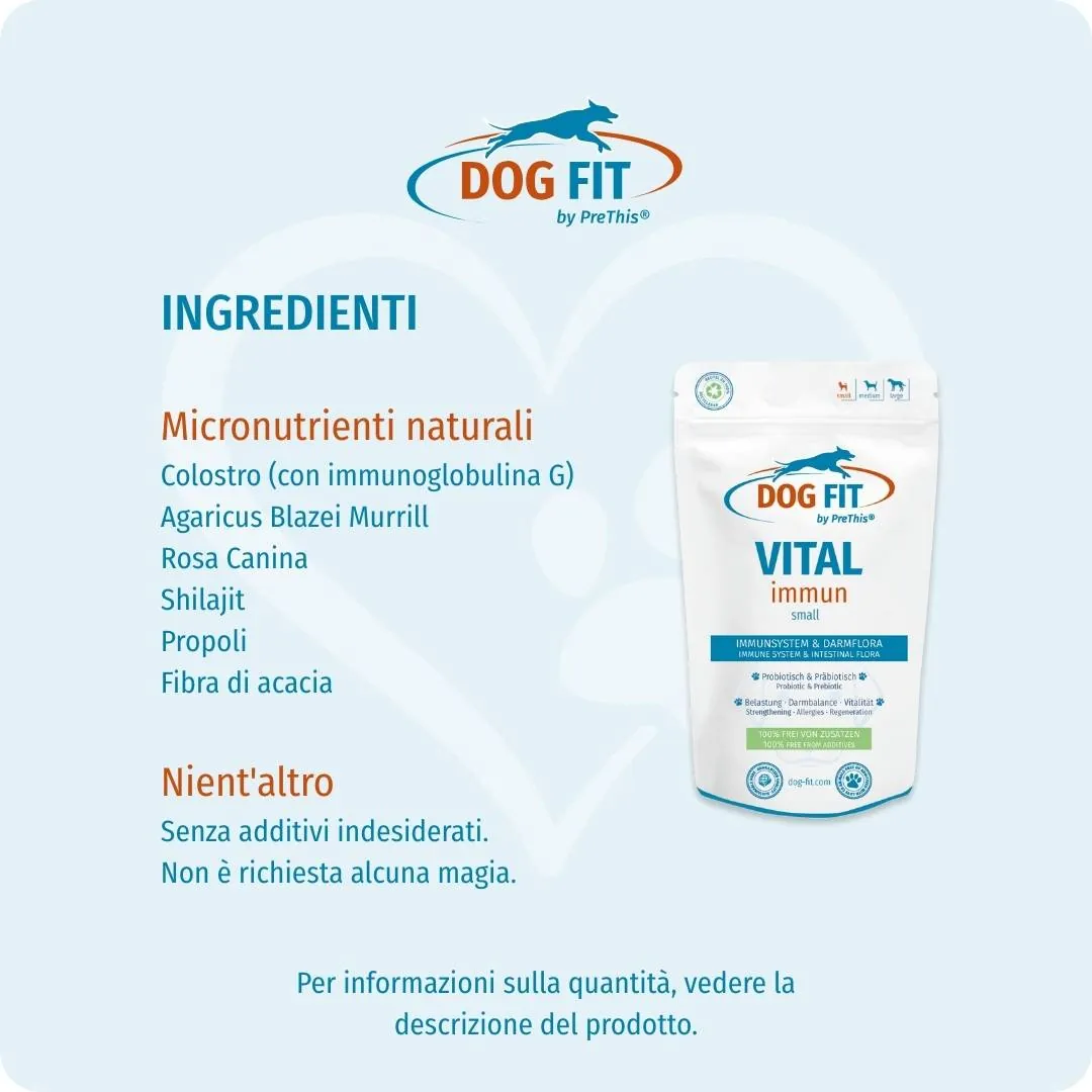DOG FIT by PreThis® VITAL immun small – Ingredienti e sostanze nutritive