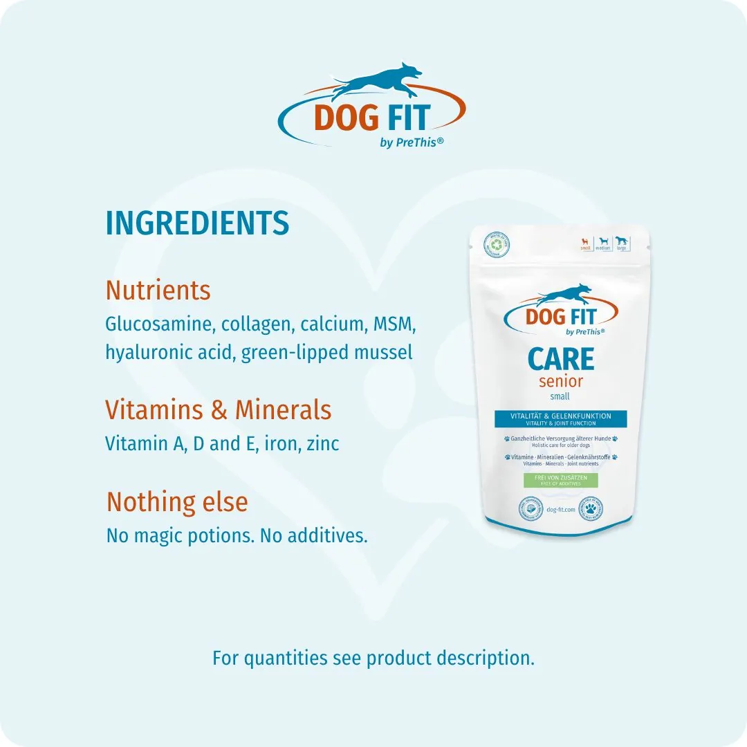 DOG FIT by PreThis® CARE senior small – Ingredients and nutrients