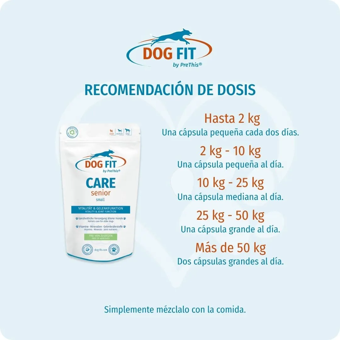 DOG FIT by PreThis® – Recomendación de dosis CARE senior small