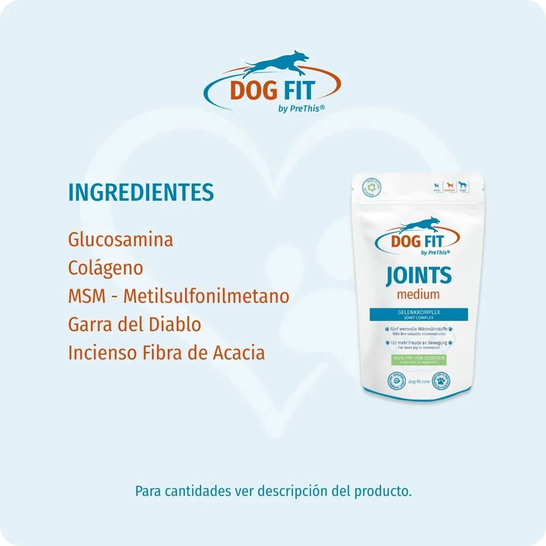 DOG FIT by PreThis® JOINTS medium – Ingredientes y nutrientes
