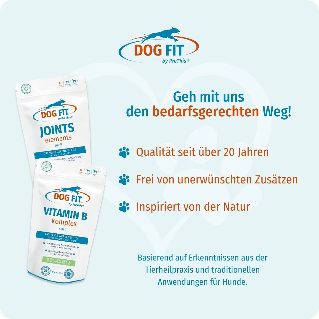 DOG FIT by PreThis® VITAMIN B & JOINTS elements small – Qualität und natürliche Zutaten
