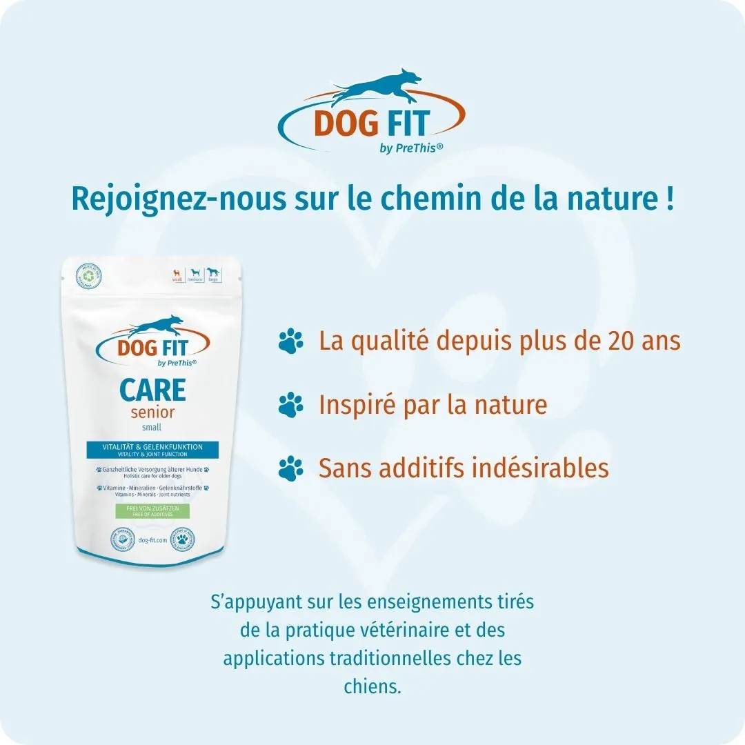 DOG FIT by PreThis® CARE senior small – Qualité et ingrédients naturels