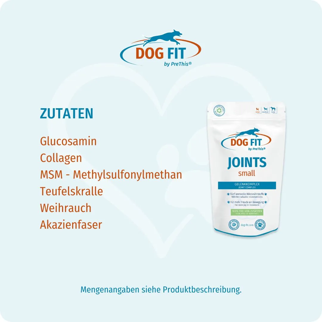 DOG FIT by PreThis® JOINTS small – Zutaten und Nährstoffe