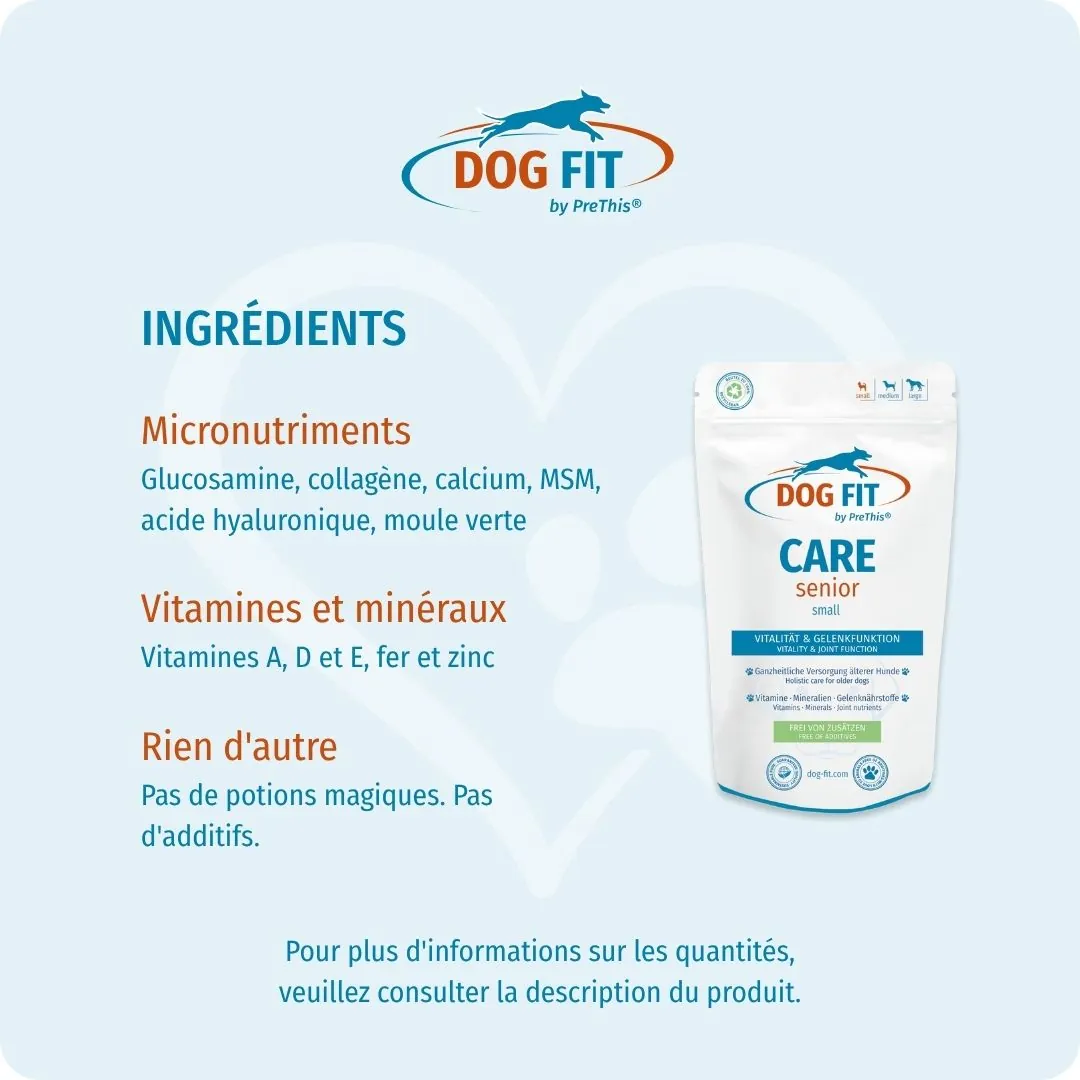 DOG FIT by PreThis® – Ingrédients CARE senior small