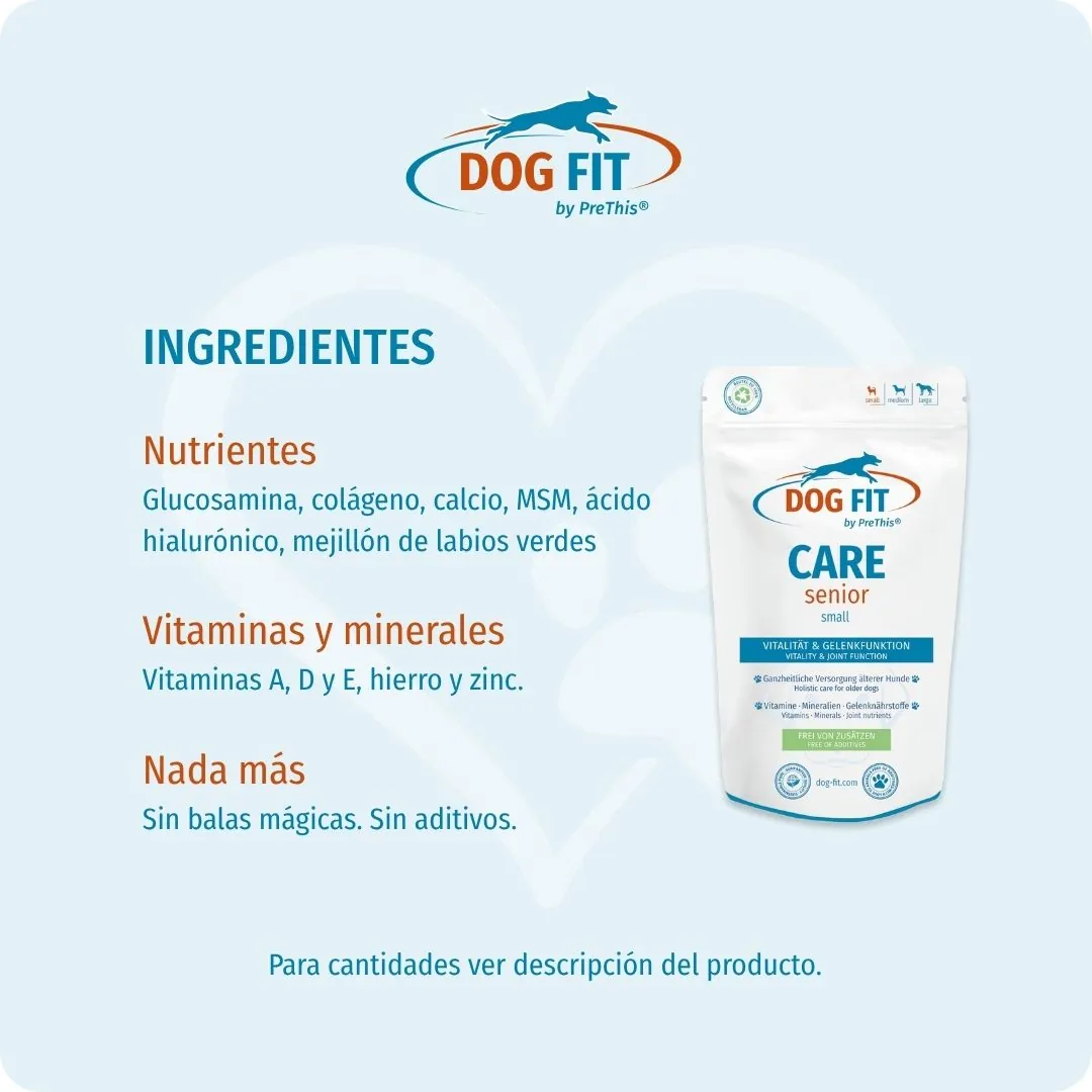 DOG FIT by PreThis® – Ingredientes CARE senior small