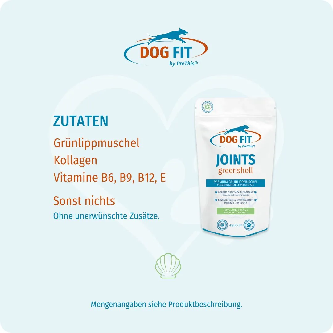 DOG FIT by PreThis® – Zutaten JOINTS greenshell small