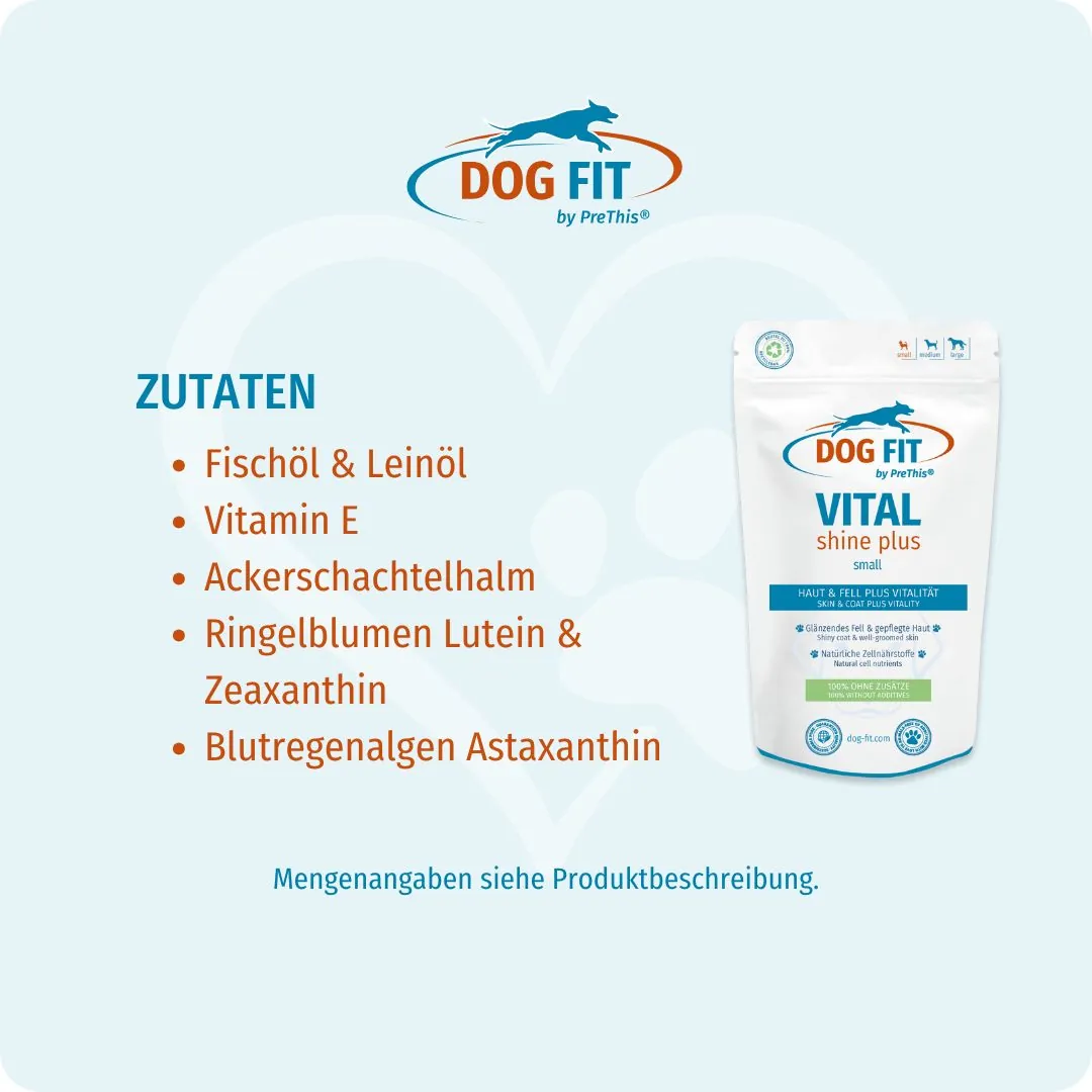 DOG FIT by PreThis® VITAL shine plus small – Zutaten und Nährstoffe