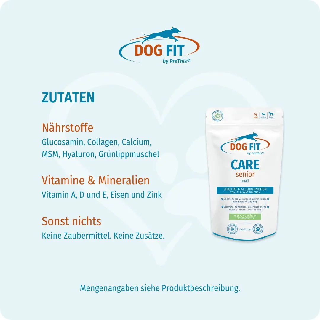 DOG FIT by PreThis® – Zutaten CARE senior small