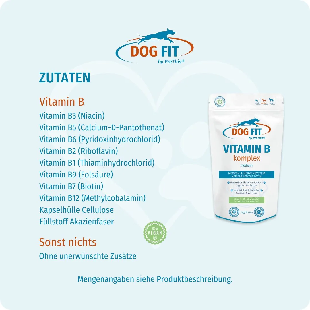 DOG FIT by PreThis® VITAMIN B medium – Zutaten und Nährstoffe