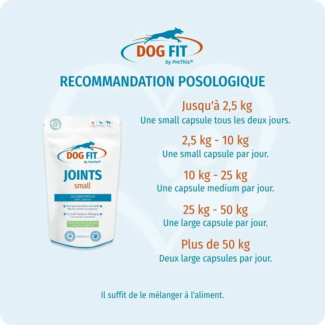 DOG FIT by PreThis® – Recommandation de dosage JOINTS small