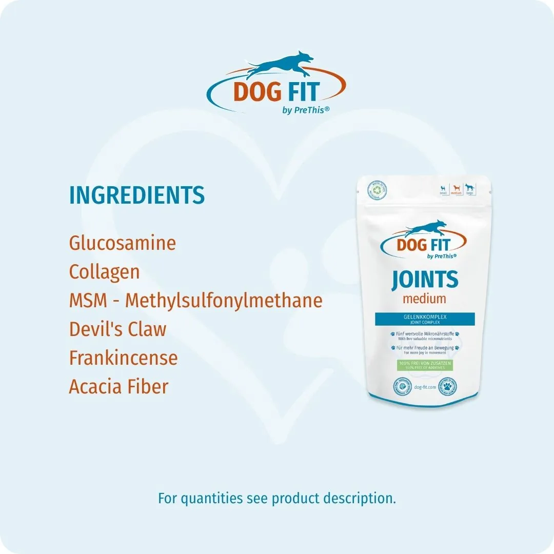 DOG FIT by PreThis® JOINTS medium – Ingredients and nutrients