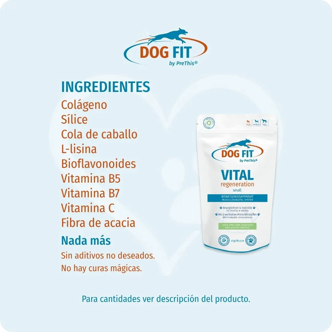 DOG FIT by PreThis® – Ingredientes VITAL regeneration small