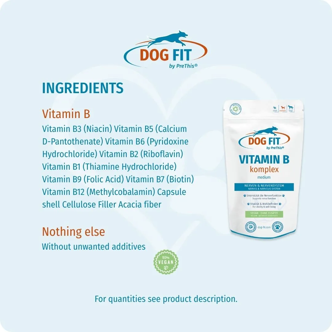 DOG FIT by PreThis® VITAMIN B medium – Ingredients and nutrients