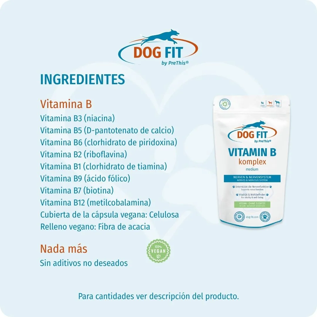 DOG FIT by PreThis® VITAMIN B medium – Ingredientes y nutrientes