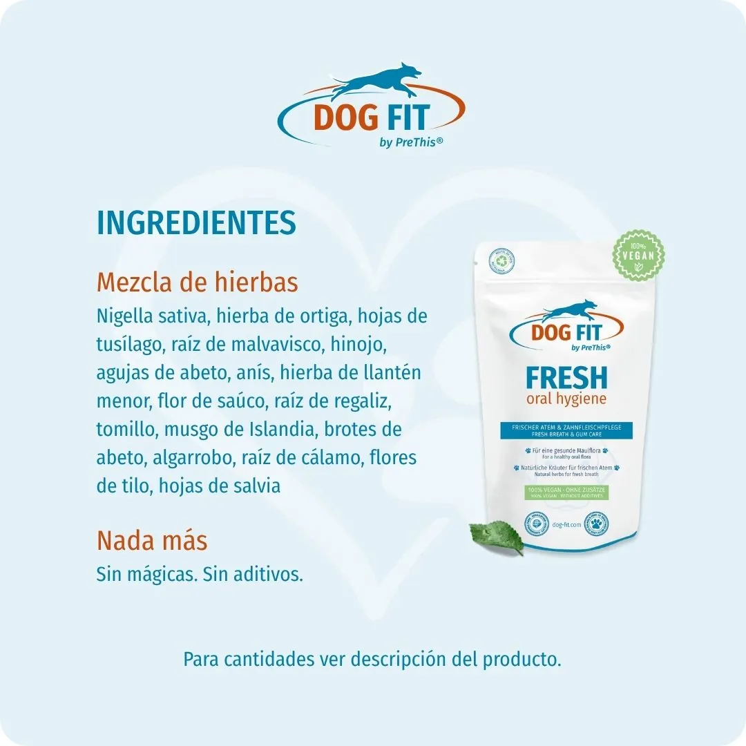 DOG FIT by PreThis® – Ingredientes FRESH oral hygiene