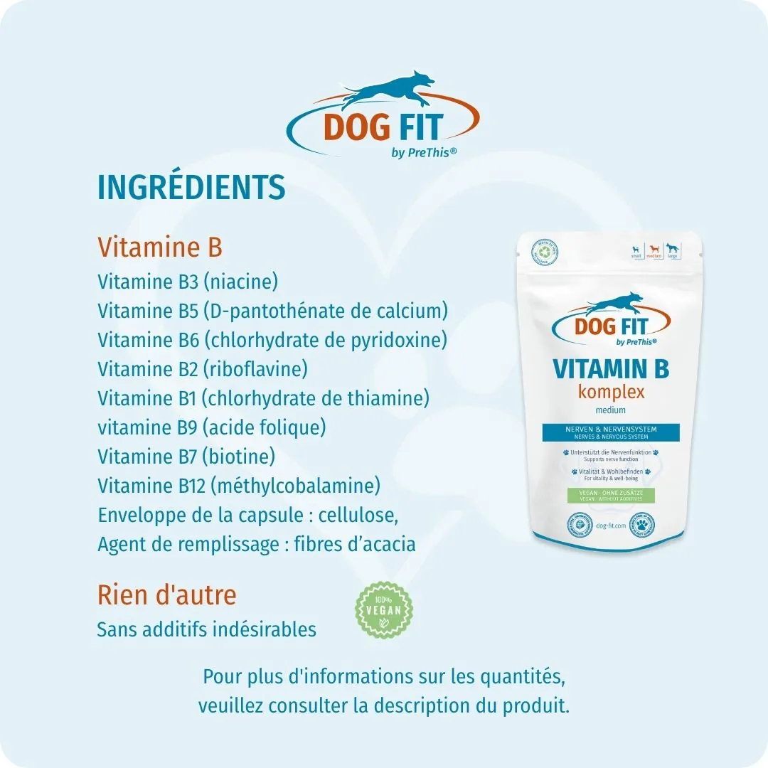 DOG FIT by PreThis® VITAMIN B medium – Ingrédients et nutriments