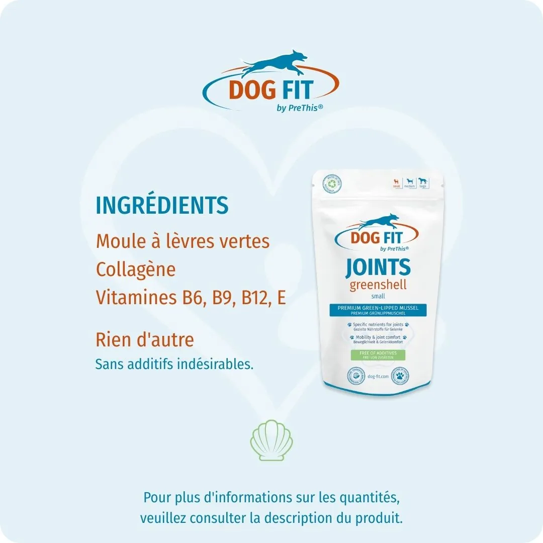 DOG FIT by PreThis® JOINTS greenshell small – Ingrédients et nutriments