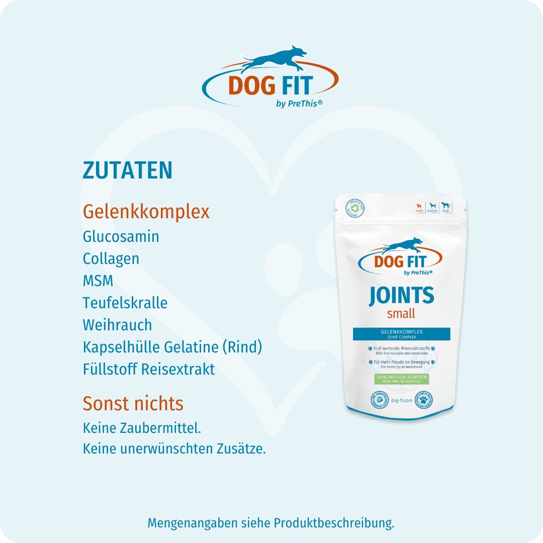 DOG FIT by PreThis® – Zutaten JOINTS small
