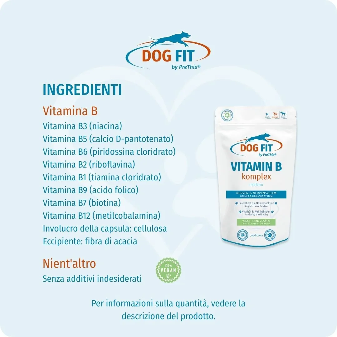 DOG FIT by PreThis® VITAMIN B medium – Ingredienti e sostanze nutritive